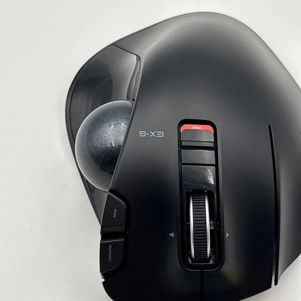ELECOM EX-G Left-Hand Wireless Trackball Mouse Black M-XT4DRBK w/ USB Receiver